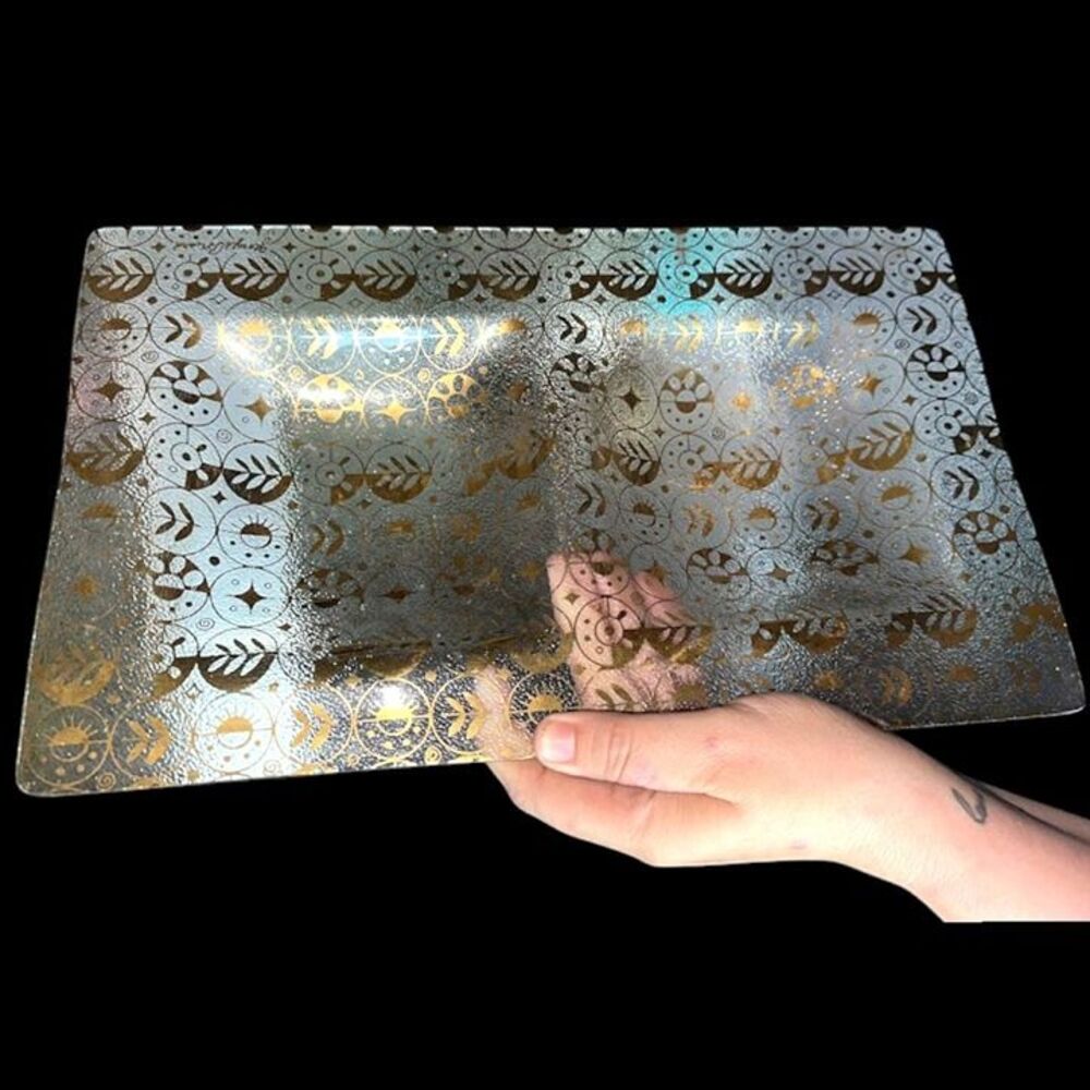Vintage MCM George Briard Forbidden Fruit Fused Glass Double Serving Tray